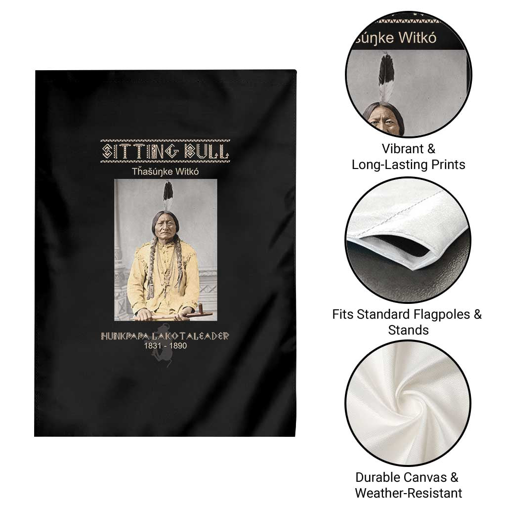 Sitting Bull Lakota Sioux Chief American Indian History Garden Flag