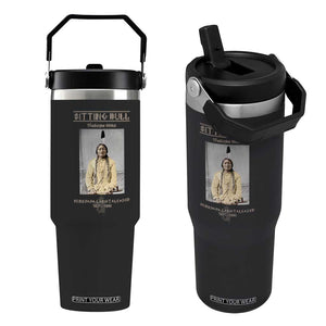Sitting Bull Lakota Sioux Chief American Indian History Flip Straw Tumbler