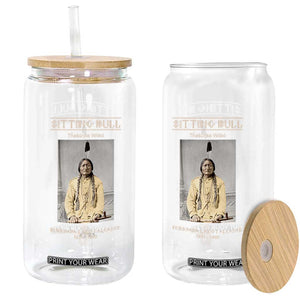 Sitting Bull Lakota Sioux Chief American Indian History Glass Can