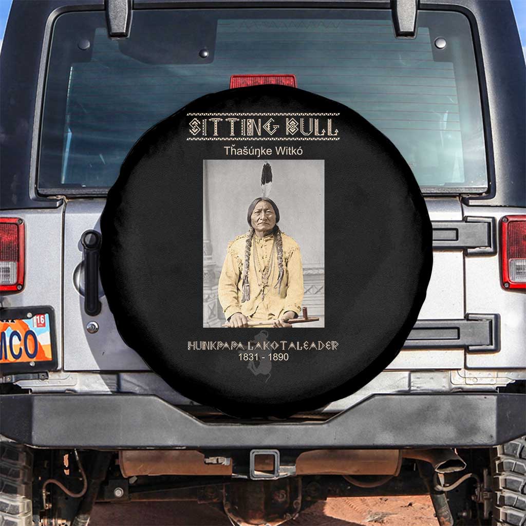 Sitting Bull Lakota Sioux Chief American Indian History Spare Tire Cover TS14 No hole Black Print Your Wear