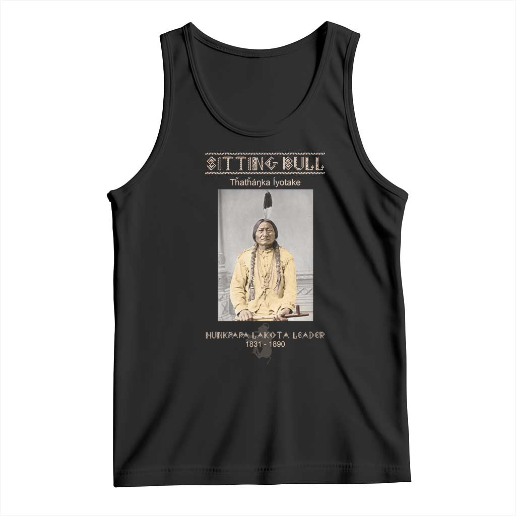 Sitting Bull Lakota Sioux Chief American Indian History Tank Top TS14 Black Print Your Wear