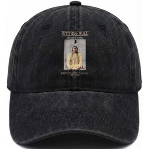 Sitting Bull Lakota Sioux Chief American Indian History Washed Cotton Baseball Cap