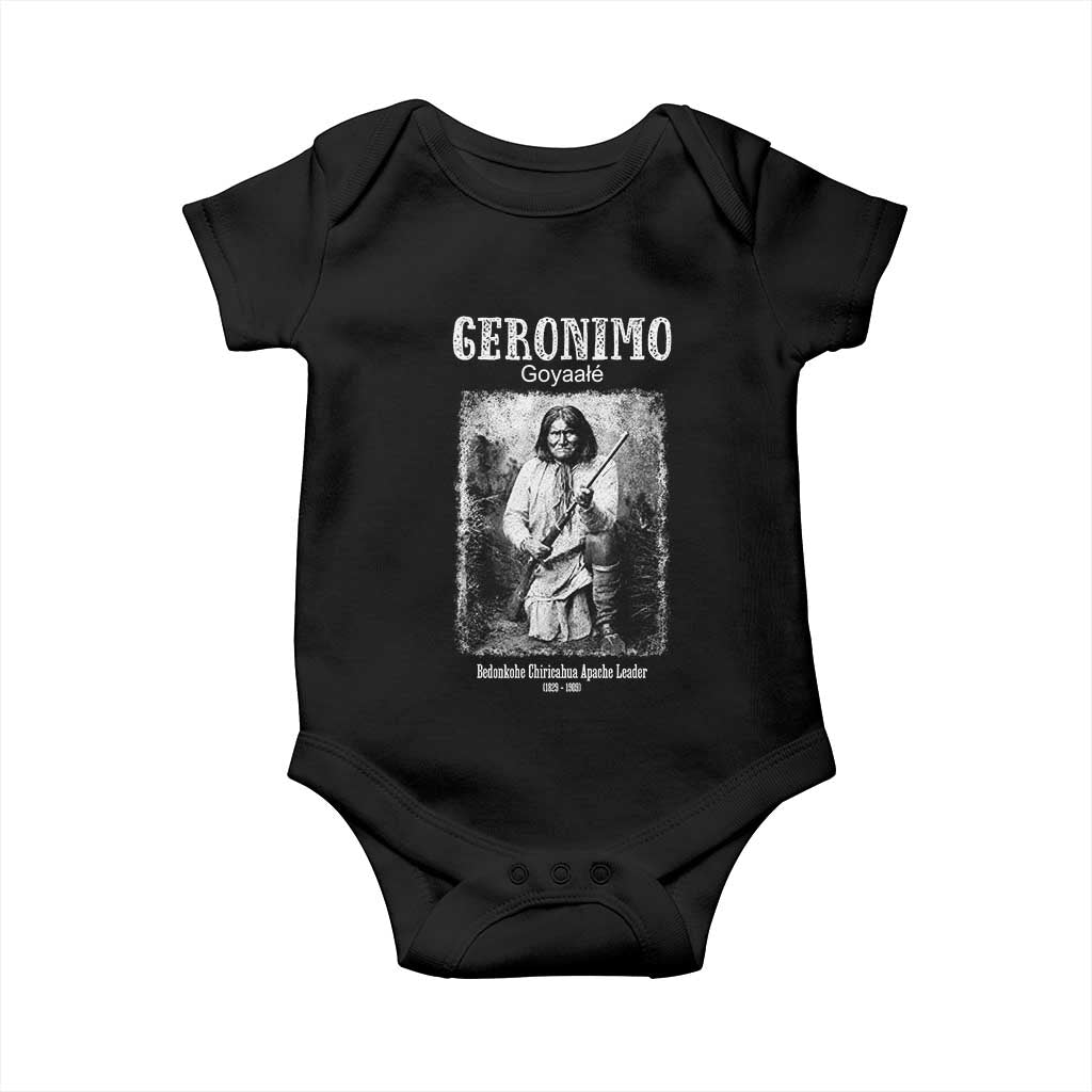 Geronimo Apache Leader American Indian History Baby Onesie TS14 Black Print Your Wear