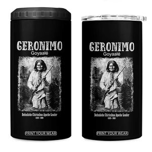 Geronimo Apache Leader American Indian History 4 in 1 Can Cooler Tumbler