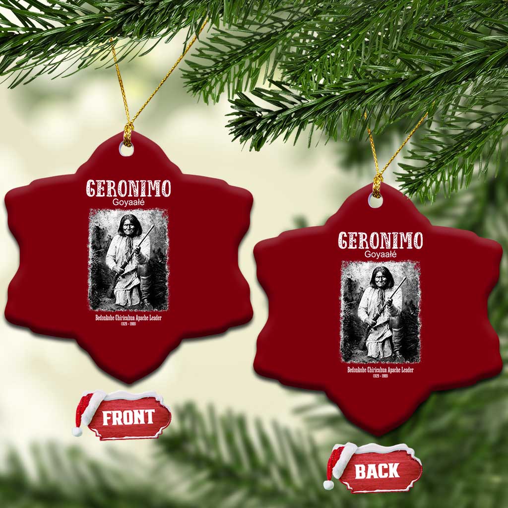 Geronimo Apache Leader American Indian History Ceramic Ornament