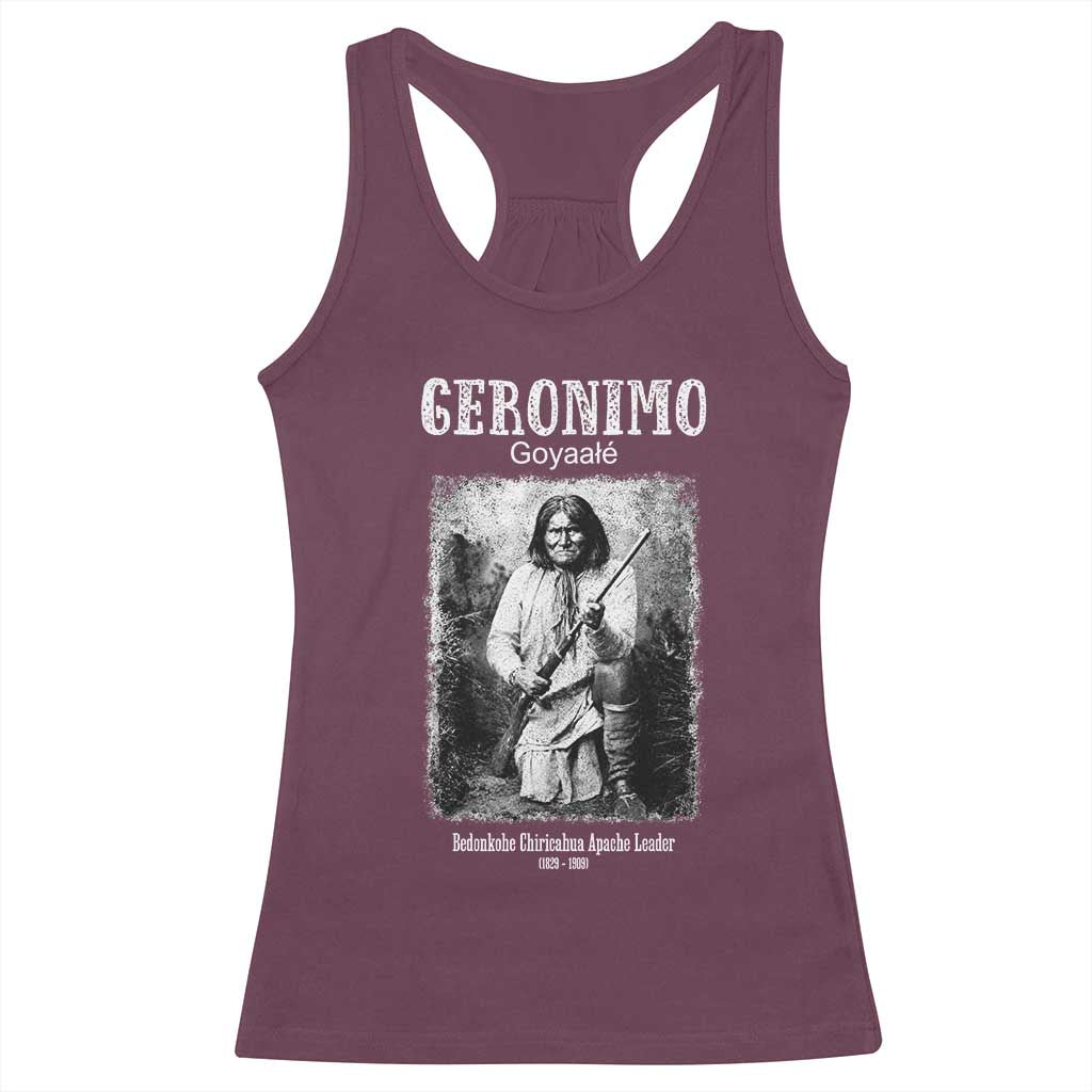 Geronimo Apache Leader American Indian History Racerback Tank Top