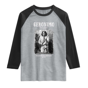 Geronimo Apache Leader American Indian History Raglan Shirt