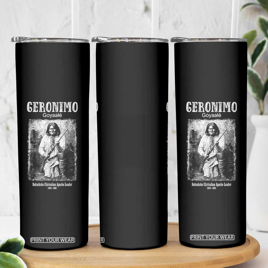 Geronimo Apache Leader American Indian History Skinny Tumbler
