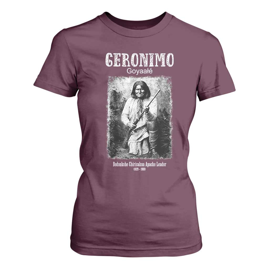 Geronimo Apache Leader American Indian History T Shirt For Women