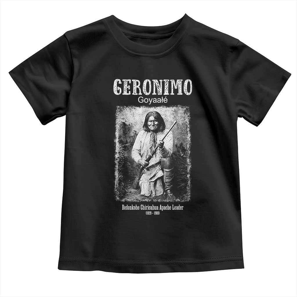 Geronimo Apache Leader American Indian History Toddler T Shirt TS14 Black Print Your Wear