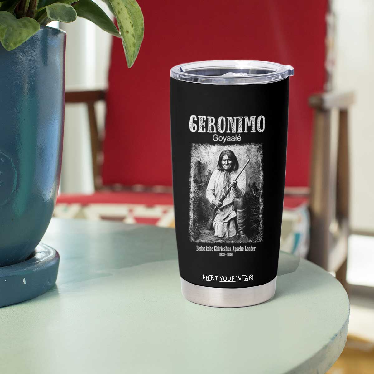 Geronimo Apache Leader American Indian History Tumbler Cup