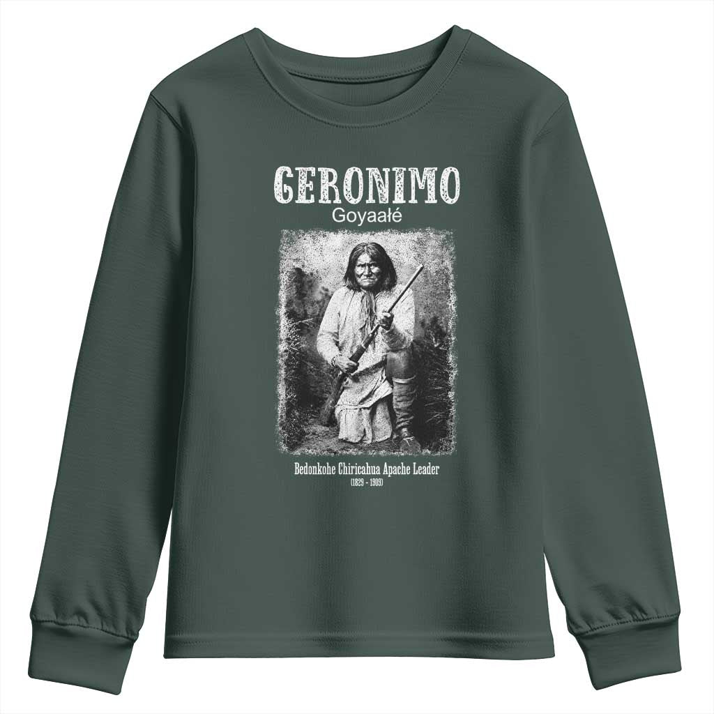 Geronimo Apache Leader American Indian History Youth Sweatshirt