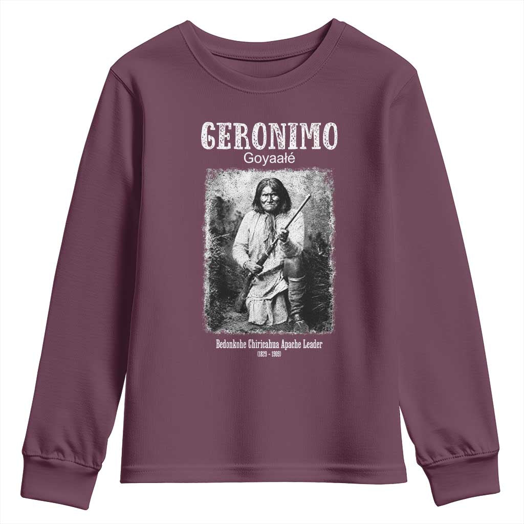 Geronimo Apache Leader American Indian History Youth Sweatshirt