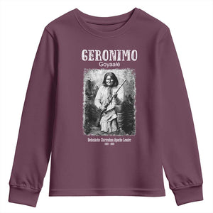 Geronimo Apache Leader American Indian History Youth Sweatshirt