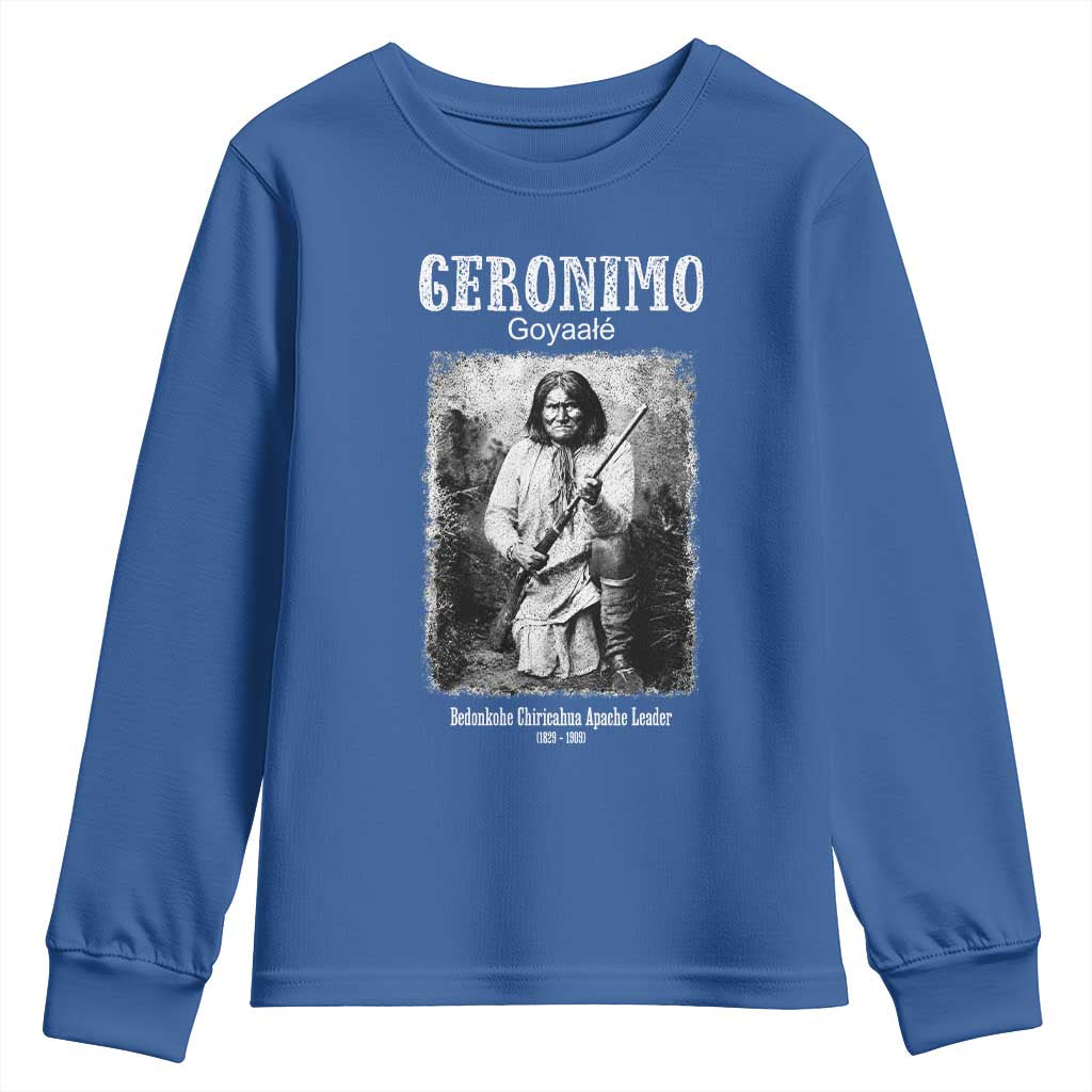 Geronimo Apache Leader American Indian History Youth Sweatshirt