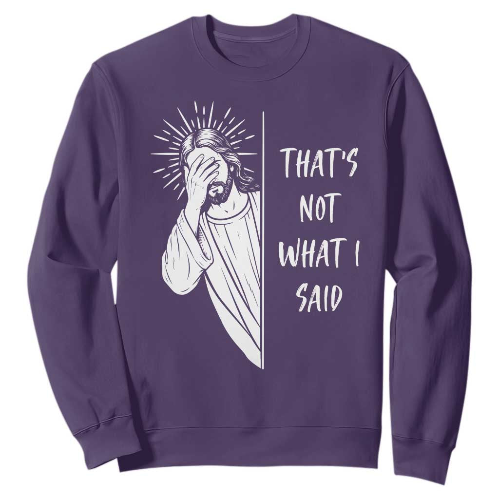 That's Not What I Said Sweatshirt Funny Christian Jesus Sarcastic Quote