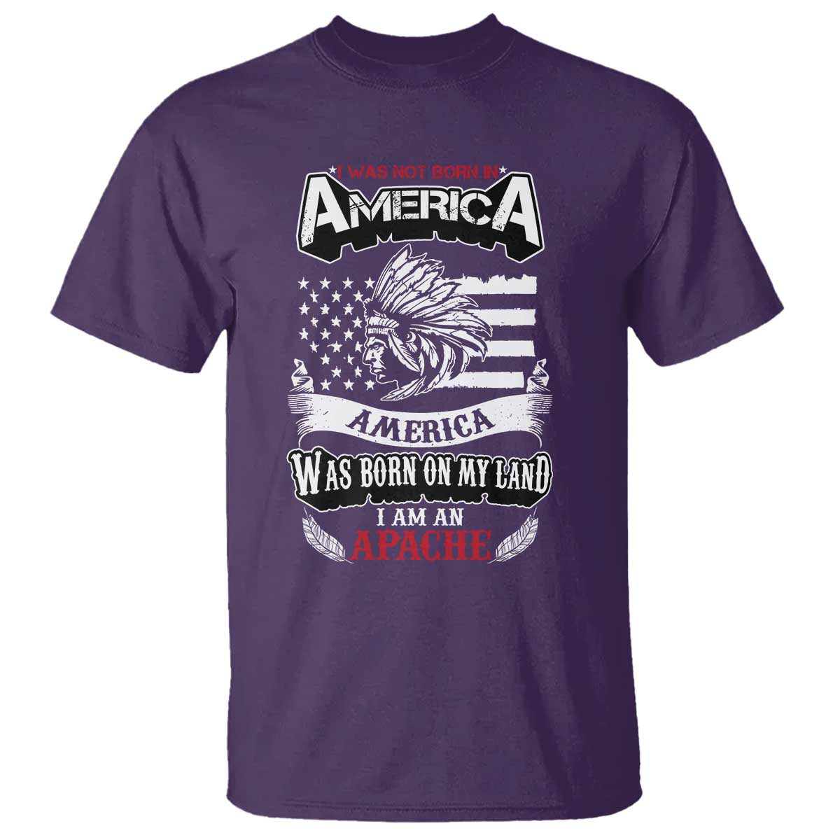 Apache Tribe Native American Indian Pride T Shirt I Was Not Born In America