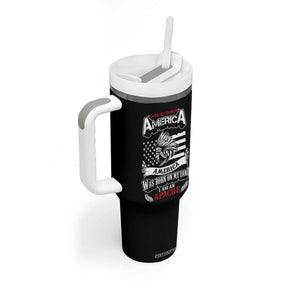Apache Tribe Native American Indian Pride Tumbler With Handle I Was Not Born In America