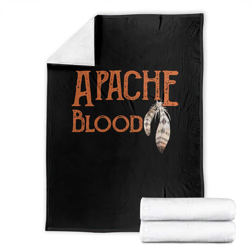 Apache Blood Roots for Proud Native American Peoples Throw Blanket TS14 Black Print Your Wear