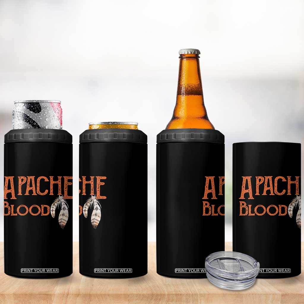 Apache Blood Roots for Proud Native American Peoples 4 in 1 Can Cooler Tumbler
