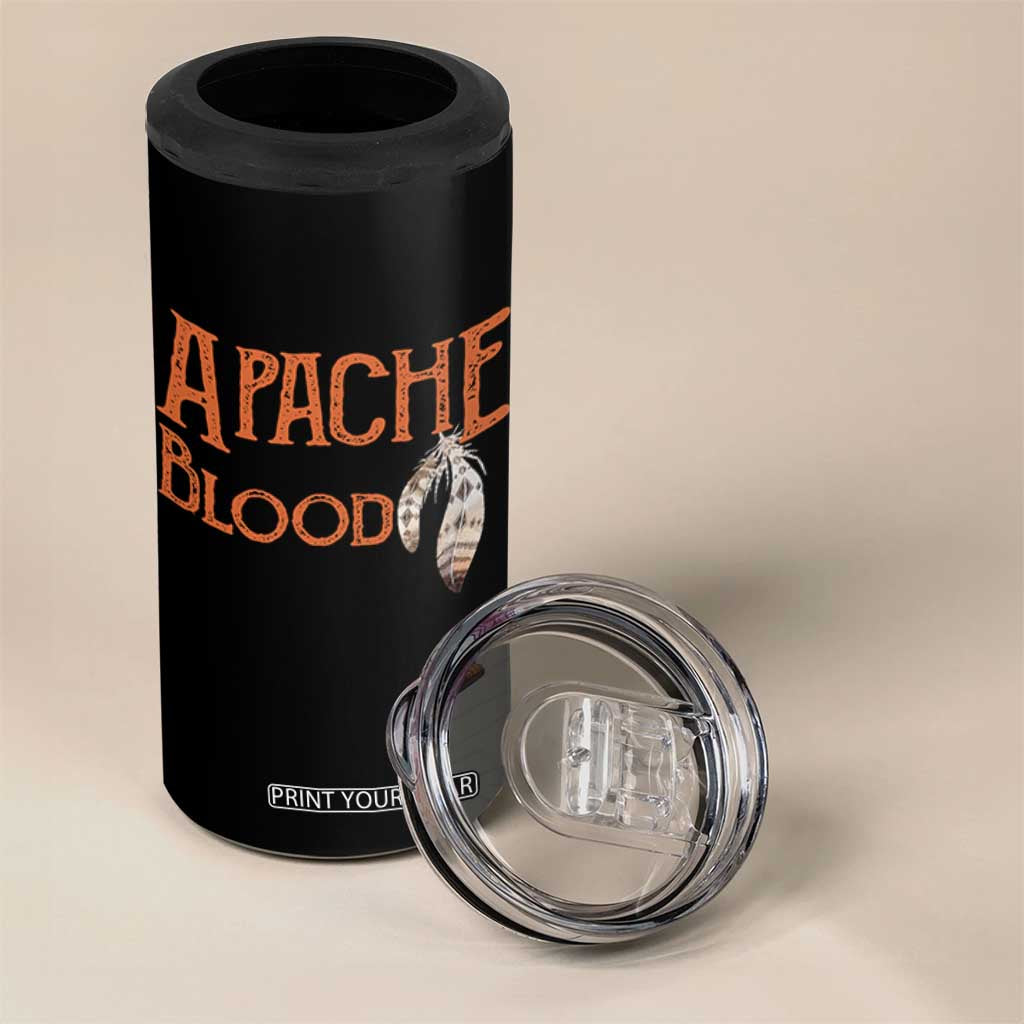Apache Blood Roots for Proud Native American Peoples 4 in 1 Can Cooler Tumbler
