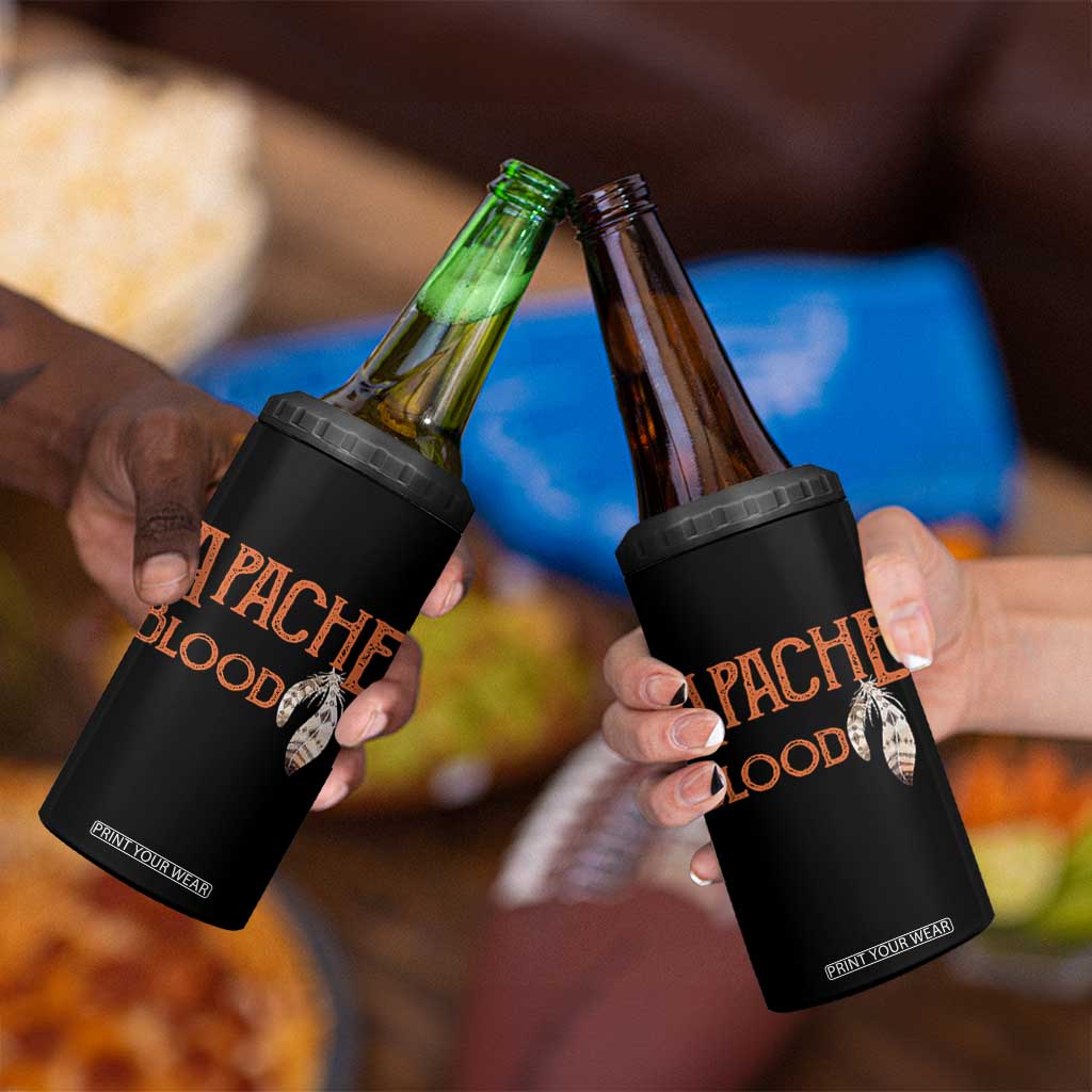 Apache Blood Roots for Proud Native American Peoples 4 in 1 Can Cooler Tumbler