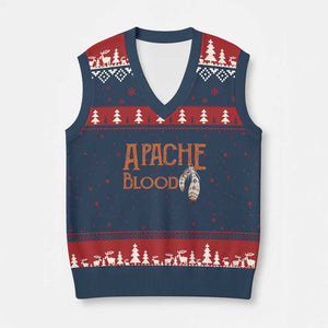 Apache Blood Roots for Proud Native American Peoples V-Neck Knit Sweater Vest