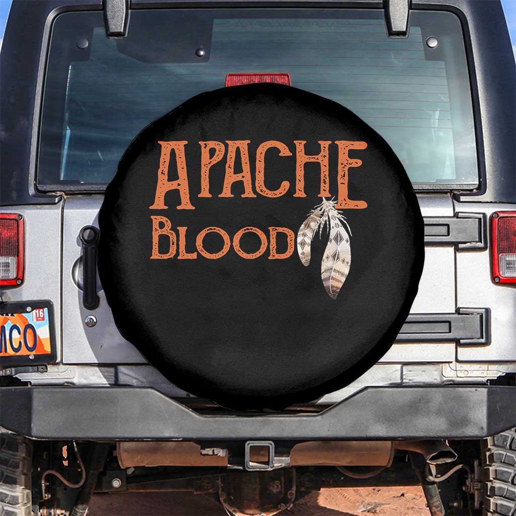Apache Blood Roots for Proud Native American Peoples Spare Tire Cover TS14 No hole Black Print Your Wear