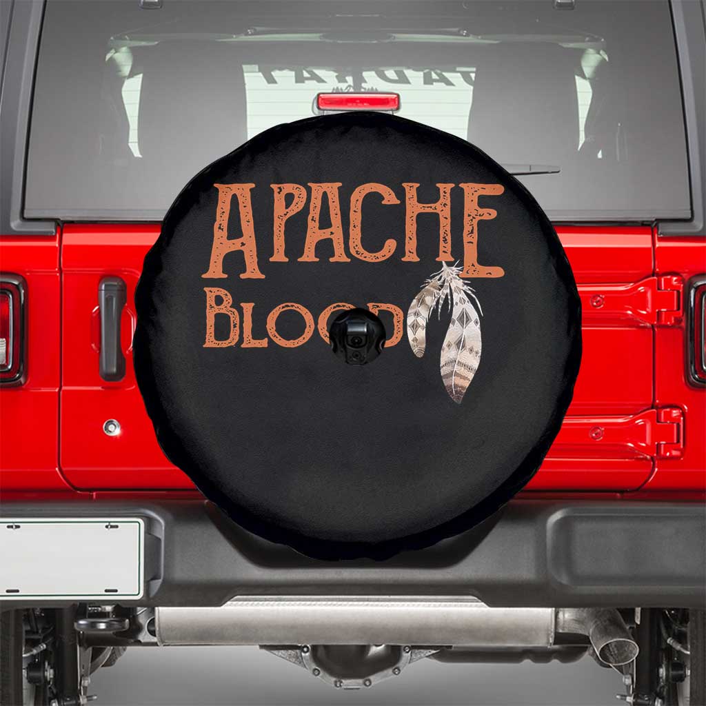 Apache Blood Roots for Proud Native American Peoples Spare Tire Cover TS14 Black Print Your Wear