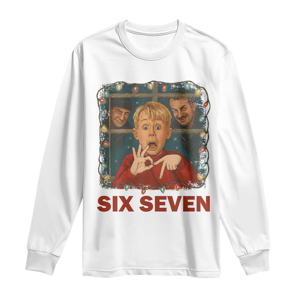 67 Six Seven Christmas Meme Long Sleeve Shirt Funny Family Xmas Movie TS14 White Print Your Wear