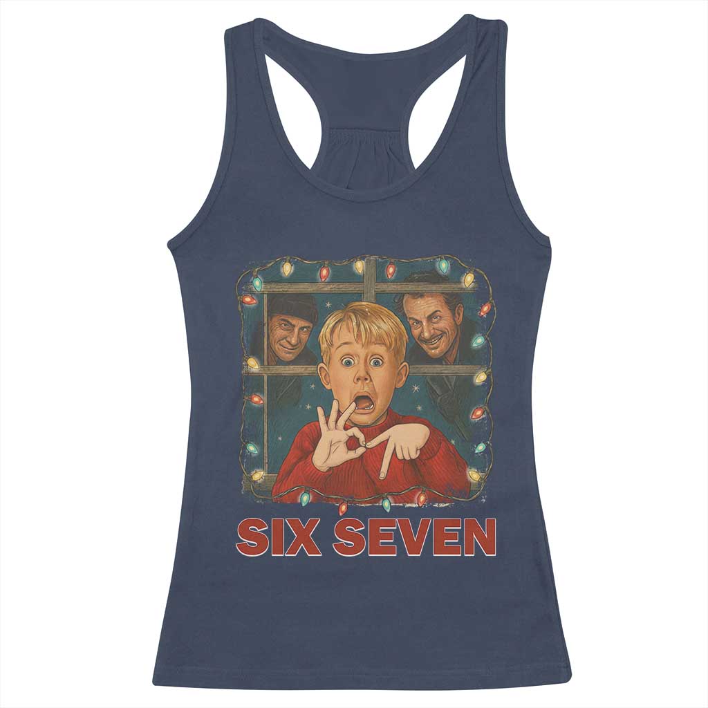 67 Six Seven Christmas Meme Racerback Tank Top Funny Family Xmas Movie TS14 Navy Print Your Wear