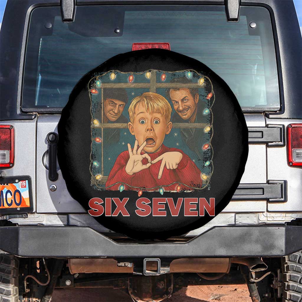 67 Six Seven Christmas Meme Spare Tire Cover Funny Family Xmas Movie TS14 No hole Black Print Your Wear