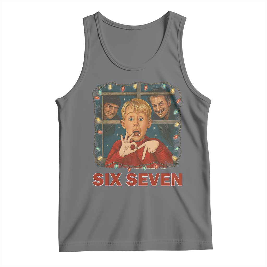 67 Six Seven Christmas Meme Tank Top Funny Family Xmas Movie TS14 Black Heather Print Your Wear