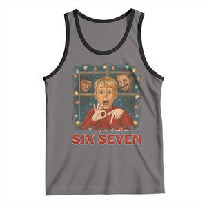 67 Six Seven Christmas Meme Tank Top Funny Family Xmas Movie TS14 Deep Heather Black Print Your Wear
