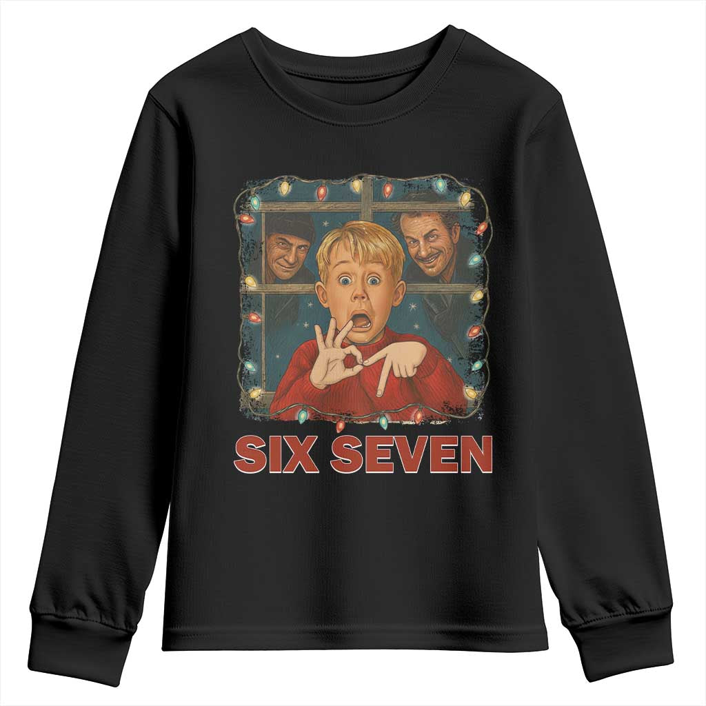 67 Six Seven Christmas Meme Youth Sweatshirt Funny Family Xmas Movie TS14 Black Print Your Wear