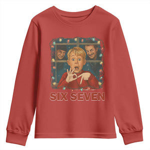 67 Six Seven Christmas Meme Youth Sweatshirt Funny Family Xmas Movie TS14 Red Print Your Wear