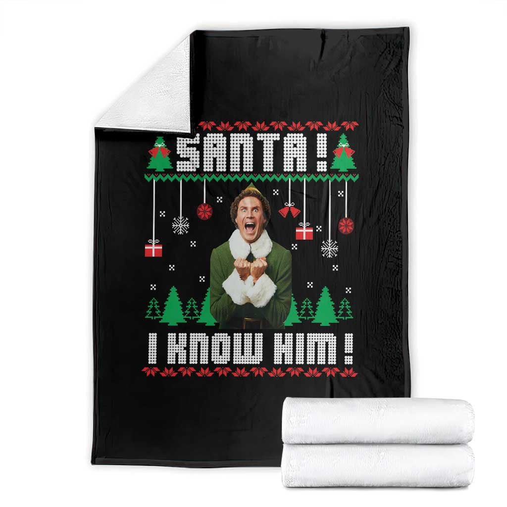 Santa I Know Him Throw Blanket Funny Elf Christmas TS14 Black Print Your Wear