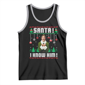 Santa I Know Him Tank Top Funny Elf Christmas TS14 Black Athletic Heather Print Your Wear