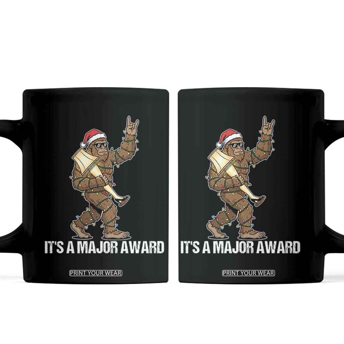 Leg Lamp Christmas Coffee Mug Funny Bigfoot Fra Gee Leh Xmas TS14 Black Print Your Wear