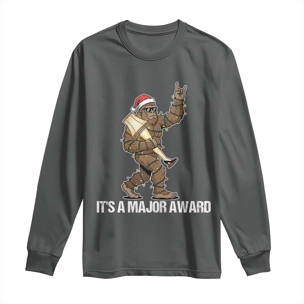 Leg Lamp Christmas Long Sleeve Shirt Funny Bigfoot Fra Gee Leh Xmas TS14 Dark Heather Print Your Wear