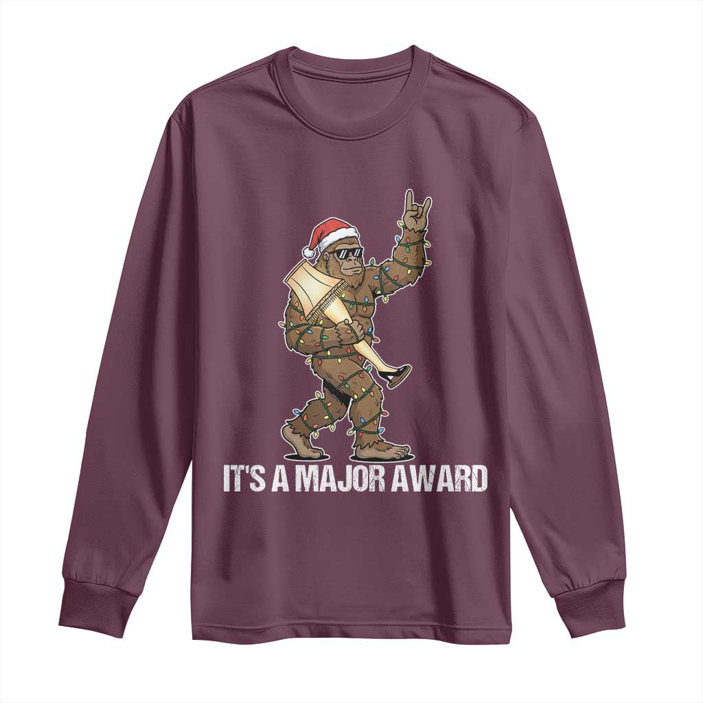 Leg Lamp Christmas Long Sleeve Shirt Funny Bigfoot Fra Gee Leh Xmas TS14 Maroon Print Your Wear