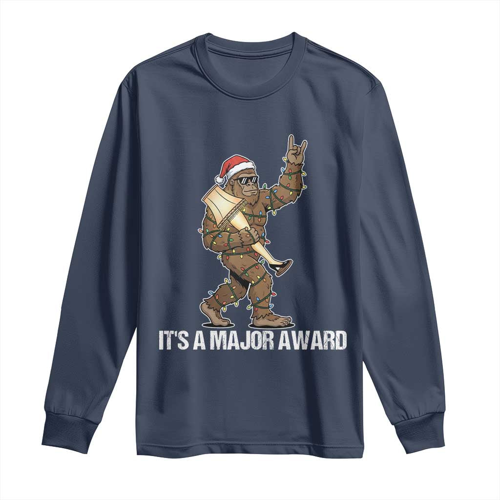 Leg Lamp Christmas Long Sleeve Shirt Funny Bigfoot Fra Gee Leh Xmas TS14 Navy Print Your Wear