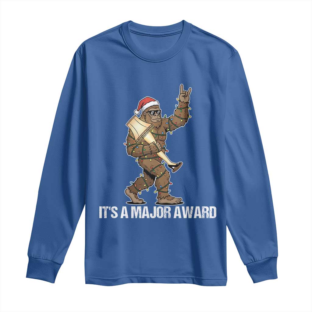 Leg Lamp Christmas Long Sleeve Shirt Funny Bigfoot Fra Gee Leh Xmas TS14 Royal Blue Print Your Wear