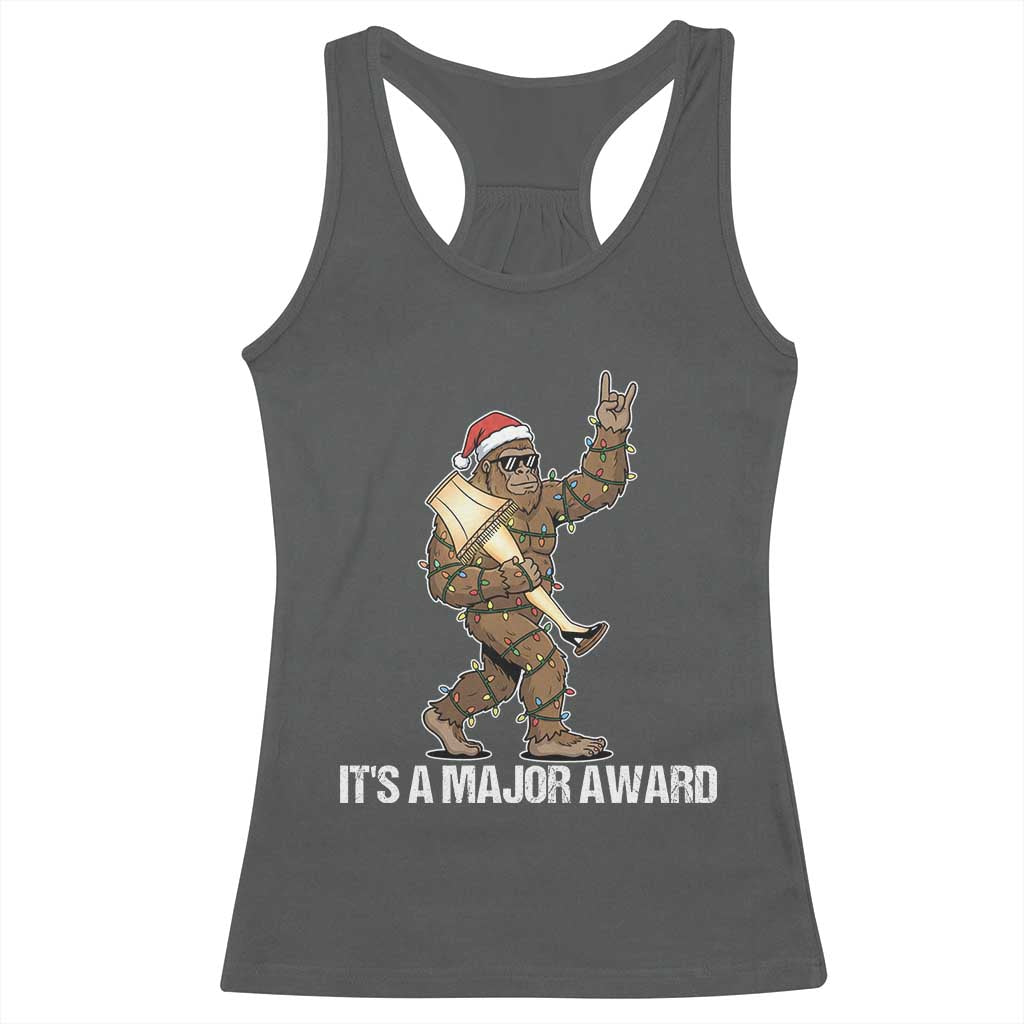 Leg Lamp Christmas Racerback Tank Top Funny Bigfoot Fra Gee Leh Xmas TS14 Dark Heather Print Your Wear