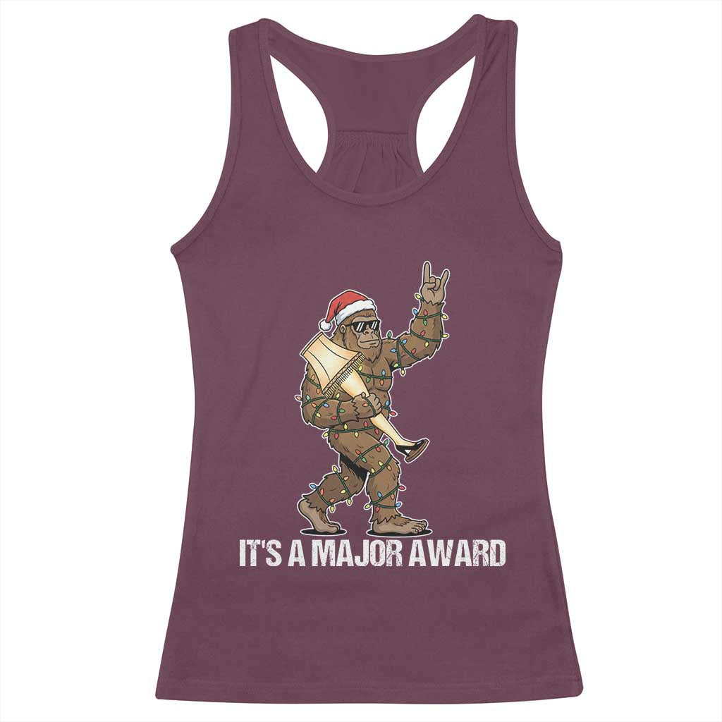 Leg Lamp Christmas Racerback Tank Top Funny Bigfoot Fra Gee Leh Xmas TS14 Maroon Print Your Wear