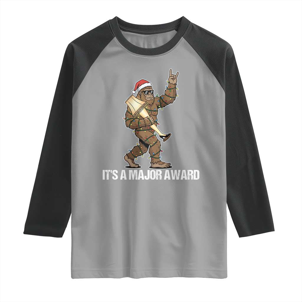 Leg Lamp Christmas Raglan Shirt Funny Bigfoot Fra Gee Leh Xmas TS14 Sport Gray Black Print Your Wear