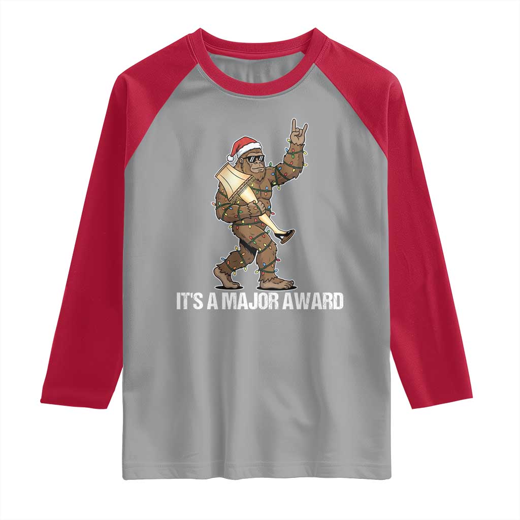 Leg Lamp Christmas Raglan Shirt Funny Bigfoot Fra Gee Leh Xmas TS14 Sport Gray Red Print Your Wear