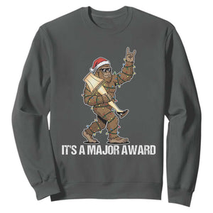 Leg Lamp Christmas Sweatshirt Funny Bigfoot Fra Gee Leh Xmas TS14 Dark Heather Print Your Wear