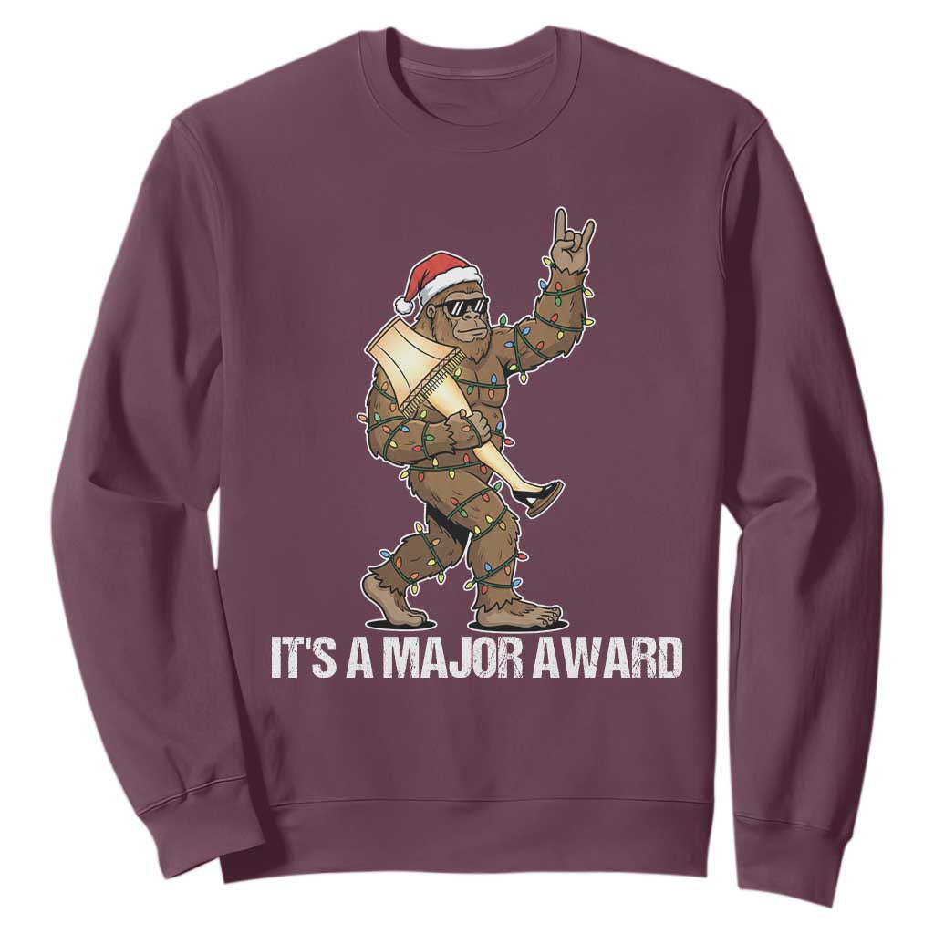 Leg Lamp Christmas Sweatshirt Funny Bigfoot Fra Gee Leh Xmas TS14 Maroon Print Your Wear