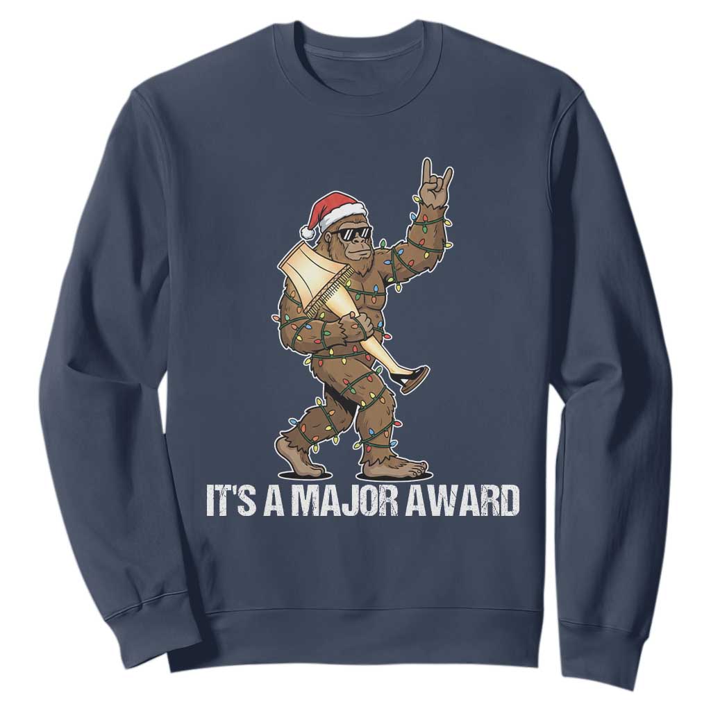 Leg Lamp Christmas Sweatshirt Funny Bigfoot Fra Gee Leh Xmas TS14 Navy Print Your Wear